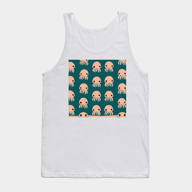 Octopus Wallpaper - Super Cute Colorful Cephalopod Pattern Tank Top by JensenArtCo